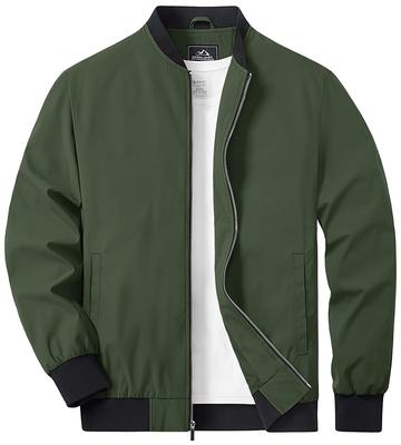 Baseball Jacket Running Wear Standard Fishing Jacket American Casual Form Wear Slim Casual Trekking Wear OD 2XL [TACVASEN] Men's