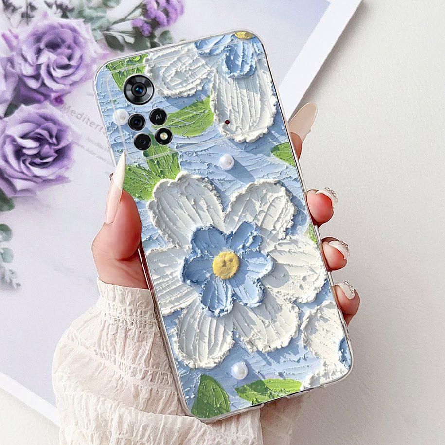 For Xiaomi Poco X4 Pro 5G Case 2201116PG Funda New Fashion Flower Bowknot Soft Clear Silicone Bumper For Xiomi Poco X4 Pro Coque