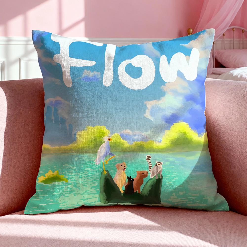 Band F-Flow Cushion Cover Breathable Linen Pillowcase Summer Odorless Eco-Friendly Invisible Zipper Washable