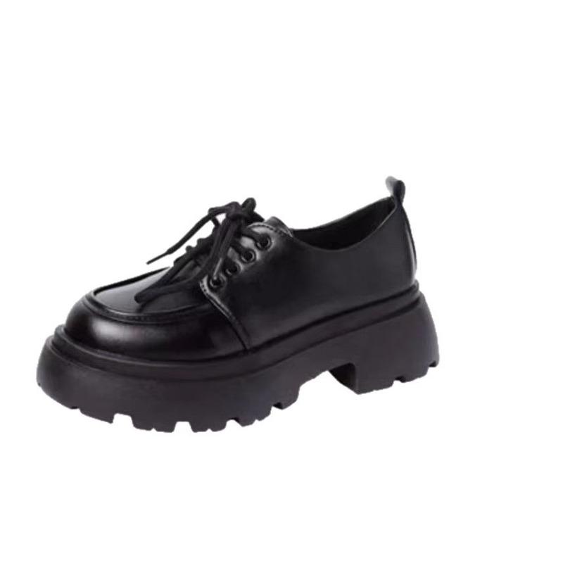 Spice girl platform small leather shoes women's tide British college style new height increase versatile single shoes