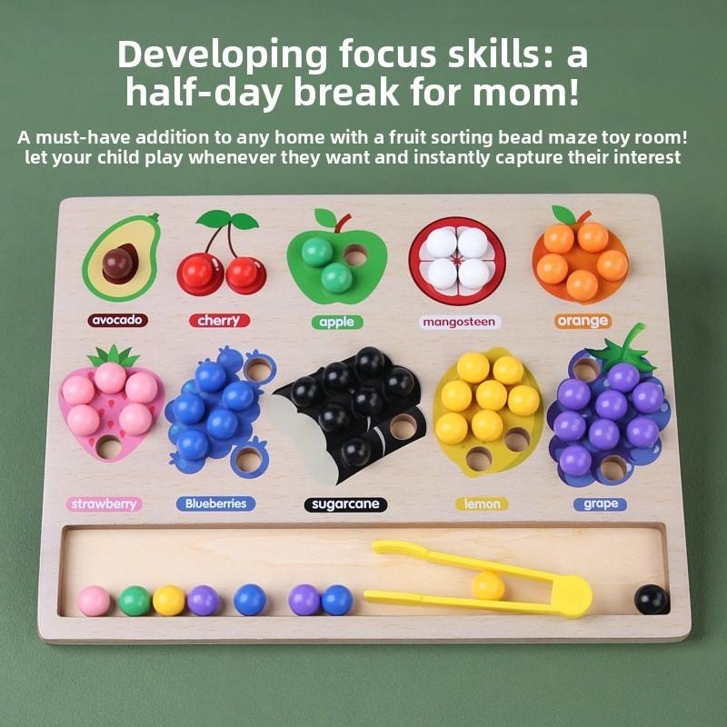 Wooden Fruit 3d Sorting Game For Kid Cognitive Motor Skills Development Training