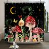 Mushroom Shower Curtain Flower Green Leaf Plant Forest Butterfly Botanical Floral Squirrel Aesthetic Waterproof Bathroom Curtain