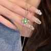 New Green Crystal Love Double Layer Necklace For Women Fashionable Personalized Daily Accessory Party Jewelry Birthday Gifts