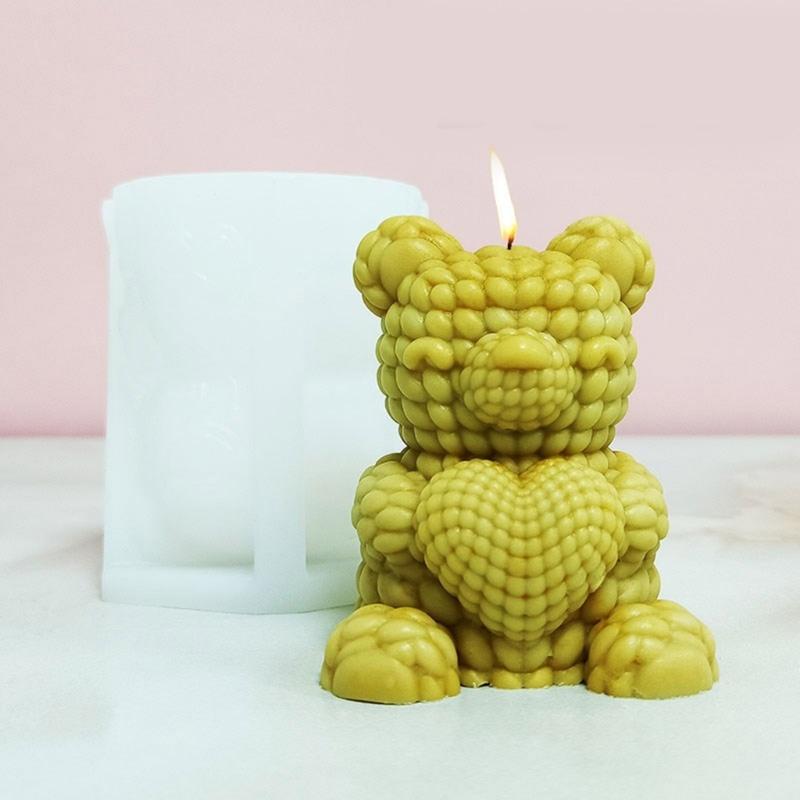 Bear Designs Candle and Home Decors Artistic Bear Shaped Silicone Mould for Crafters in Home Decoration Crafts
