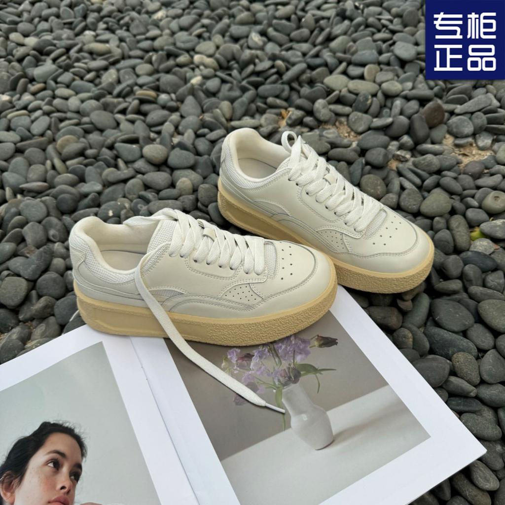 2025 Spring and Autumn New Thick-soled Versatile Silver Little White Shoes Female Students Flat-soled Fashion Height-increasing Sports and Leis