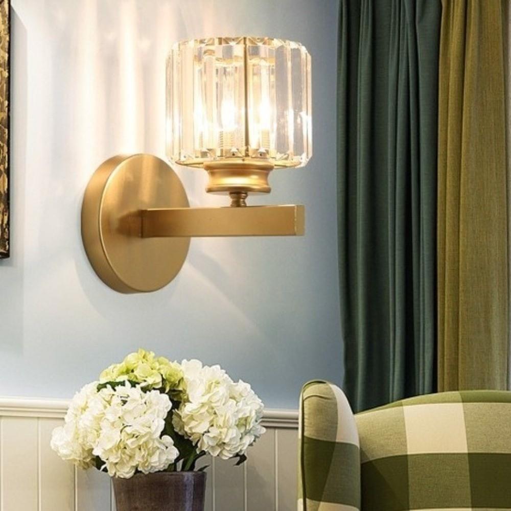 Light Luxury Crystal Wall Lamp LED Lighting 3 Colors Changing Night Light Dimmable Wall Mounted LED Wall Effect Light Home Decor