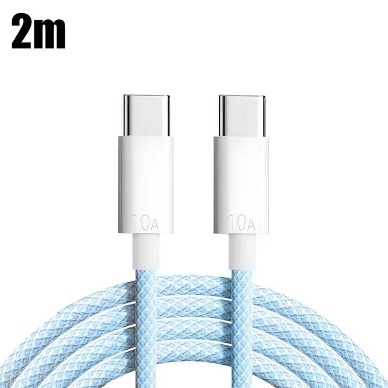 120W 10A Fast Charger for IPhone17 16 15 Pro Max USB Type C Charger Cable for Xiaomi Huawei Samsung Dual Type C Data Transfer Line