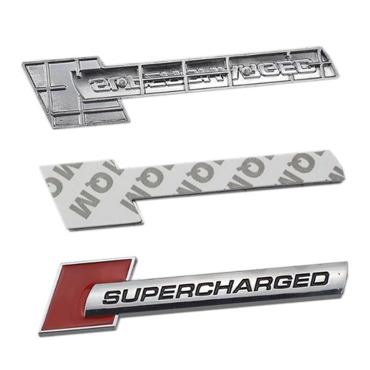 Supercharged Turbocharged Modified Metal Car Side Sticker