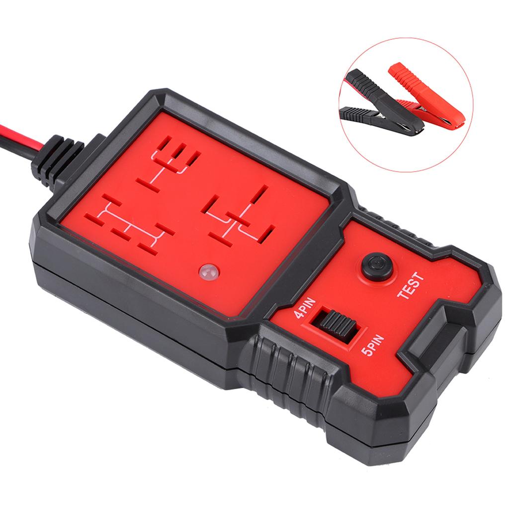 Tragbarer 12-V-Auto-Relaistester, 4-polig, 5-polig, LED-Anzeige, Diagnosewerkzeuge für die Autoreparatur