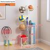 Estante de Chão para Armazenamento de Basquete e Prateleira de Brinquedos para Equipamentos Esportivos e Tapetes de Yoga