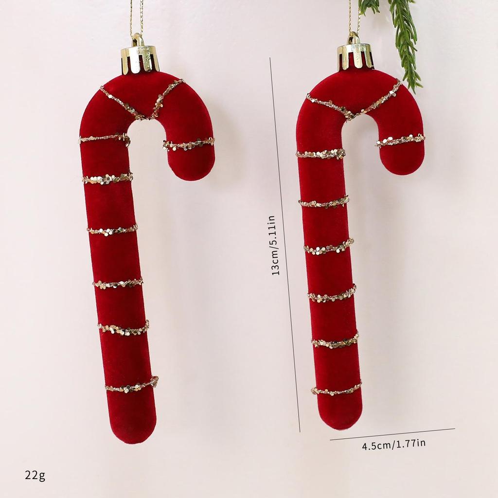 Velvet Christmas Ornaments, Red Assorted Festive Designs, Holiday Tree Decorations