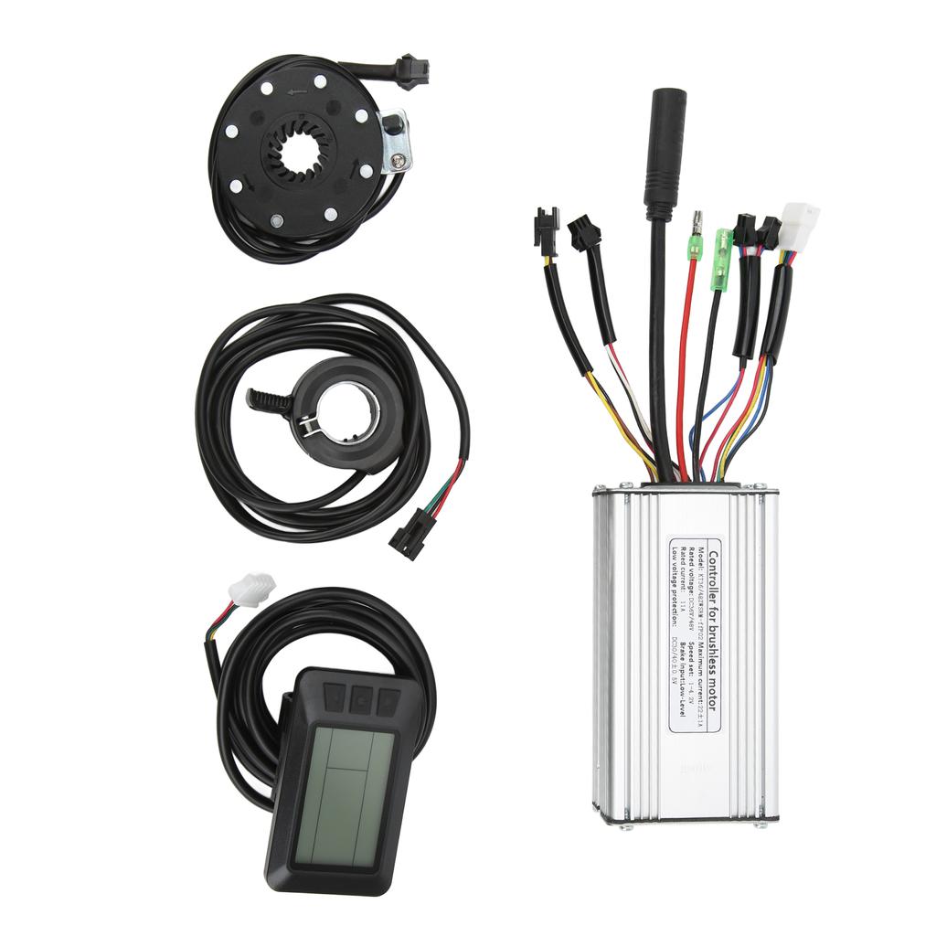 Electric Bike Motor Controller 22A Square Wave Controller with LCD7U Panel for 500W Bicycle Motor