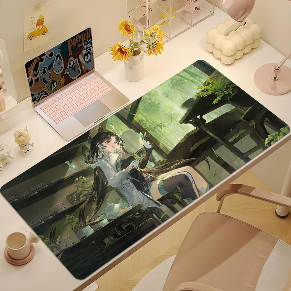 Alfombrilla de ratón Wuthering Waves Jianxin Antideslizante Engrosada Alfombrilla de ratón Grande Borde de bloqueo para escribir Oficina Estudiante Cojín para juegos