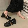 Fashion Women Mary Janes Pumps Spring/Autumn Small Square Head Pumps Fashion Buckle Strap Square Heel Solid Casual Office Shoes