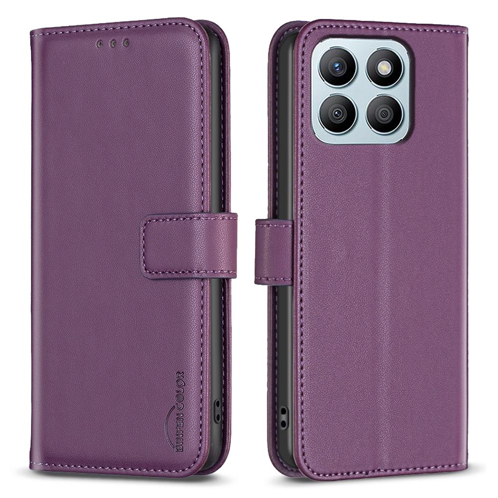 BINFEN COLOR BF17 For Honor X8b 4G Leather Phone Case Cover with Wallet Stand