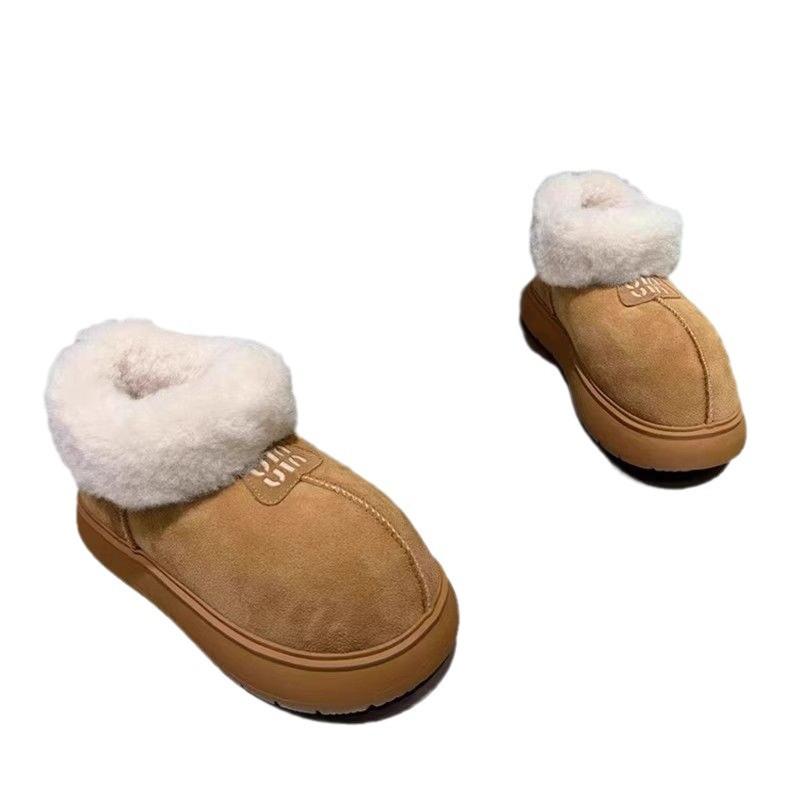 Thick-soled fur integrated 2025 new autumn and winter plush thickened fluff shoes soft-soled warm snow boots women's shoes
