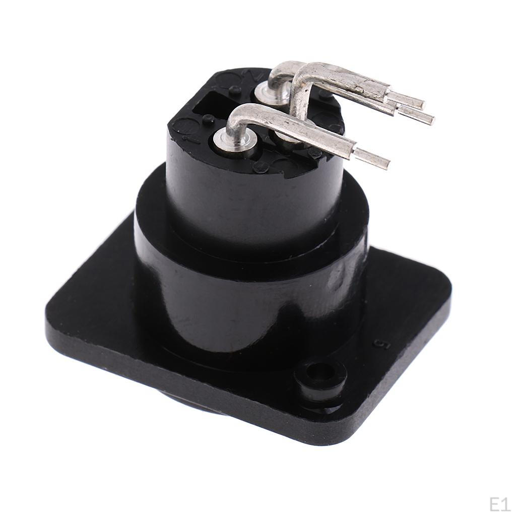 10 Pieces Black Plastic XLR 3 Pin Female Panel Mount PCB Socket Connectors