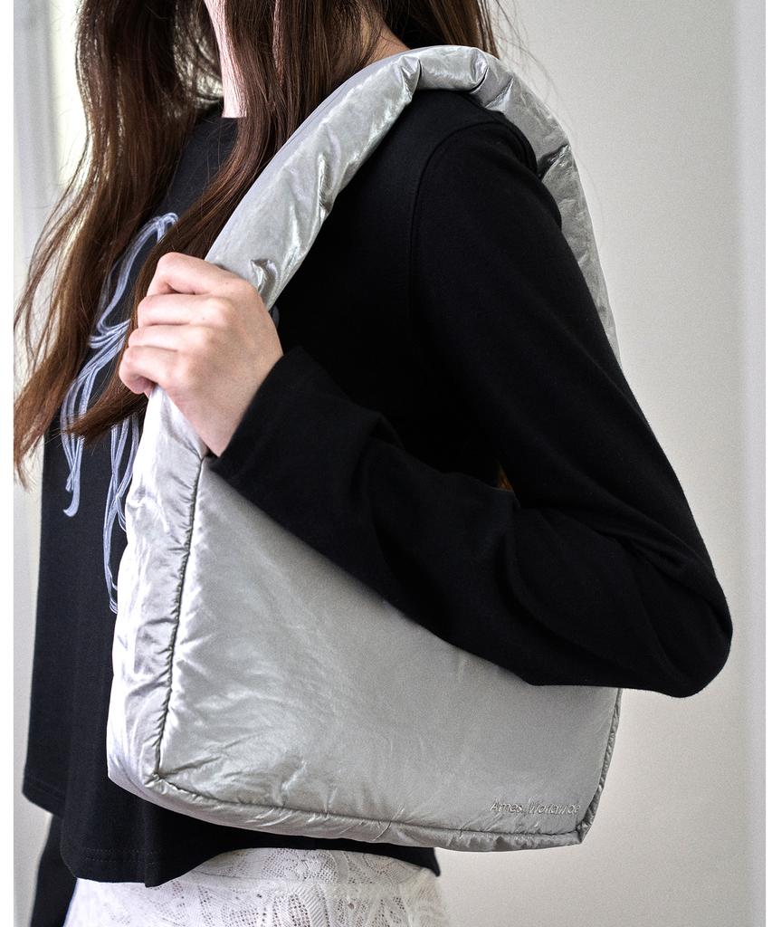 Ames-Worldwide Padded Shoulder Bag Silver
