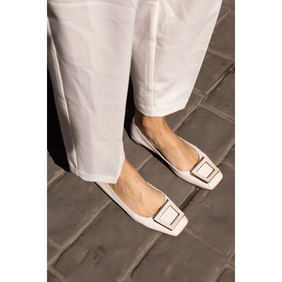 Pantofi plati de dama din piele naturala