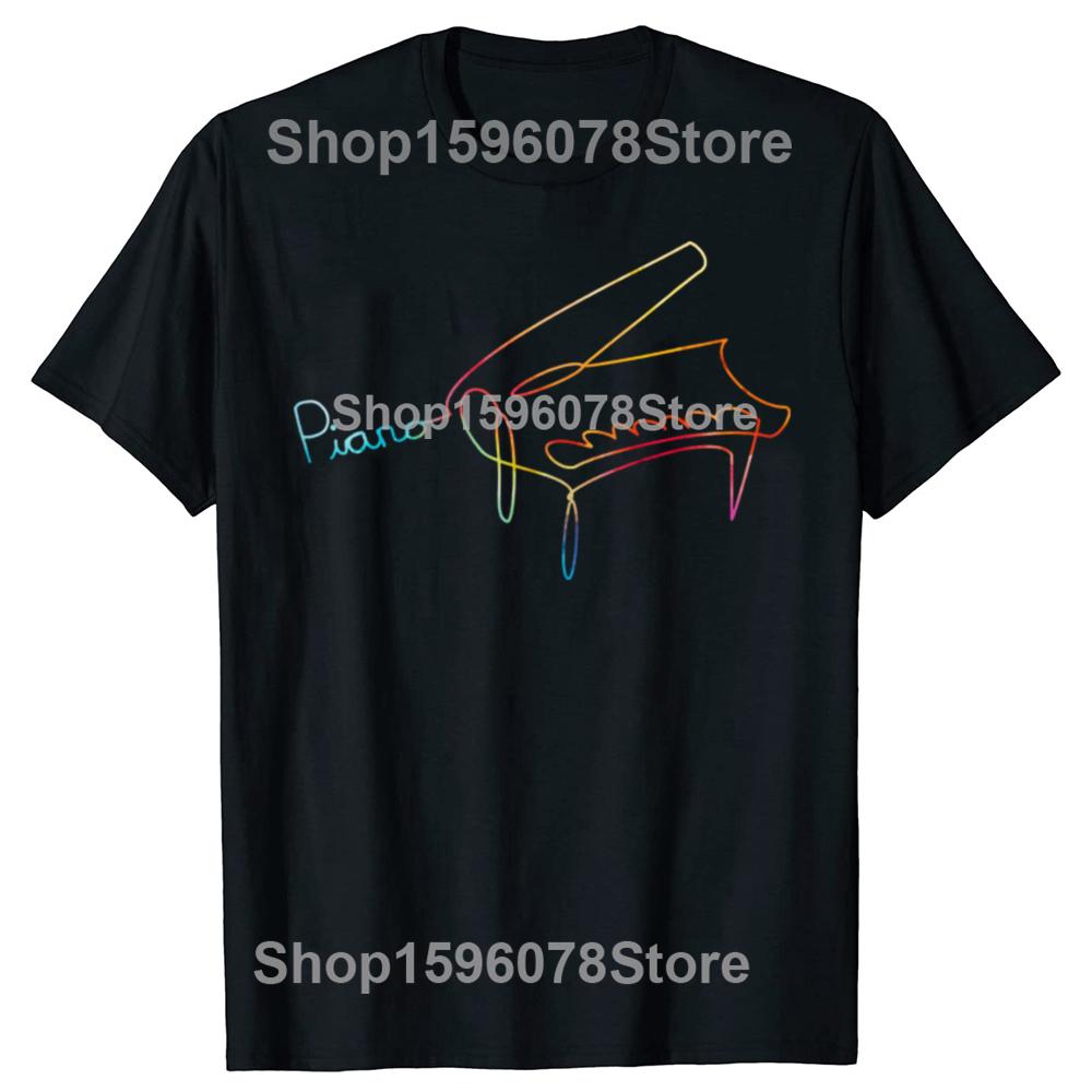 Funny Vintage Style Pianist Piano Graphic Tshirt Men Women Hip Hop Oversized T Shirt 100 Cotton Comfort Tshirts