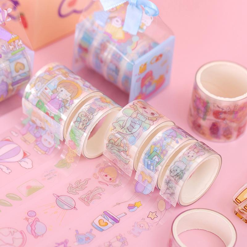 Creative Cartoon PET Transparent Tape & Sticker Gift Set for Children's Day