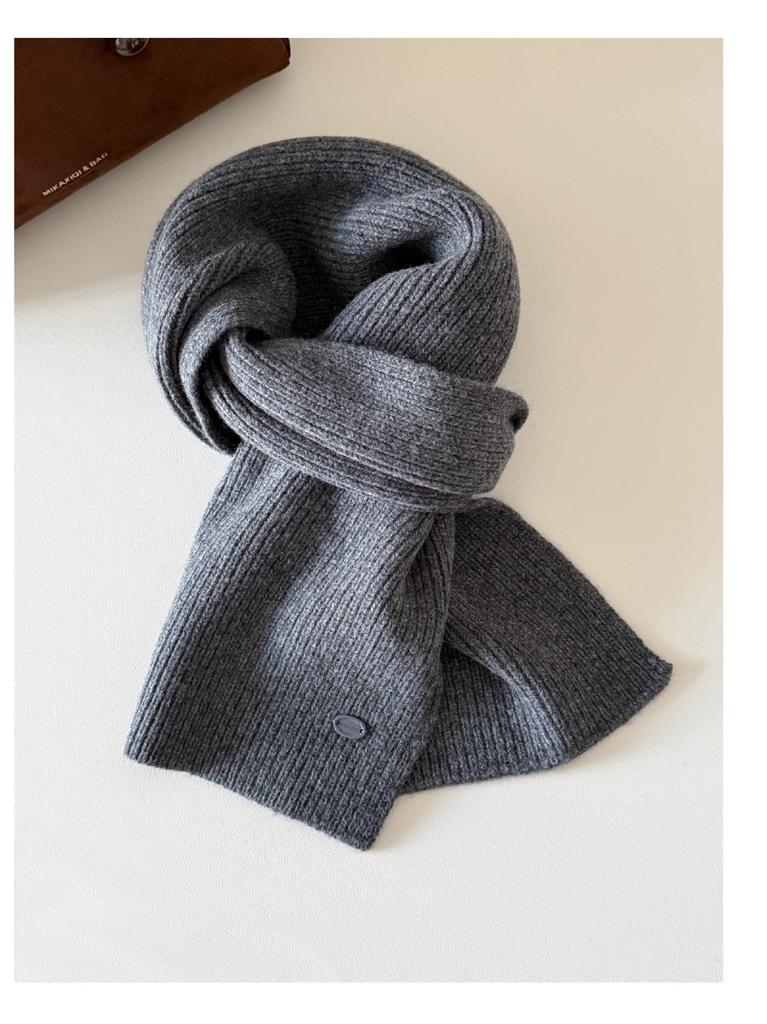 High quality% Australian wool solid color hat scarf gloves three-piece winter warm knitted suit women