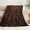 Modern Coffee Bean Print Blanket Contemporary Pattern Soft Cozy Warm Throw for Bed Sofa Office Travel Gift