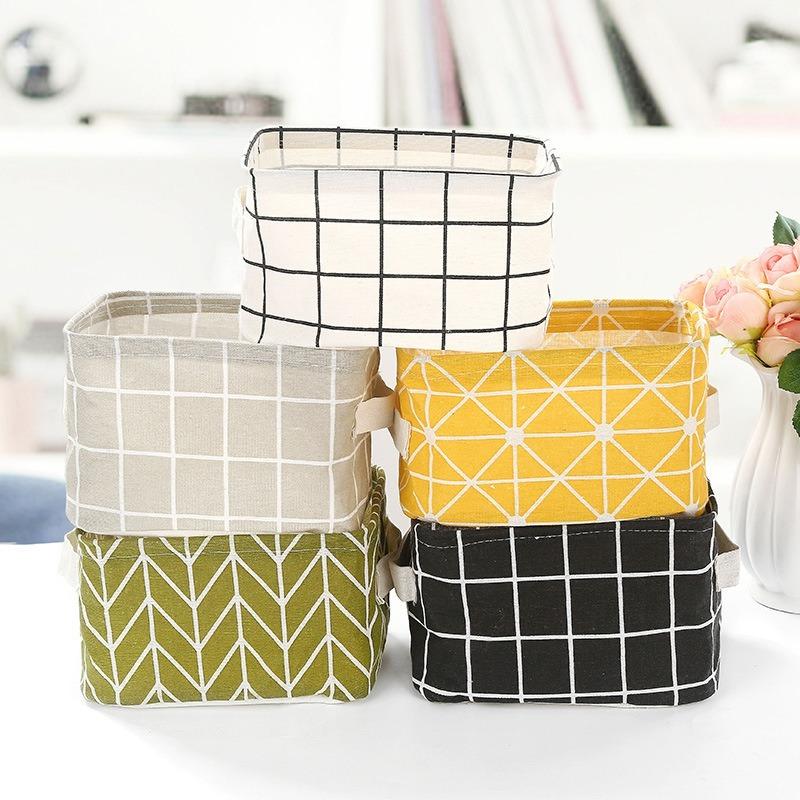 1PC Folding Desktop Storage Box Waterproof Toy Sundries Storage Basket Cosmetic Underwear Storage Office Stationery Organizer