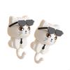 Prático Lindo Cabeça de Gatos Gancho ABS Resistente Conjunto de 2 Peças para Pendurar na Parede Decoração Suprimentos para Casa ou Escritório X3UC