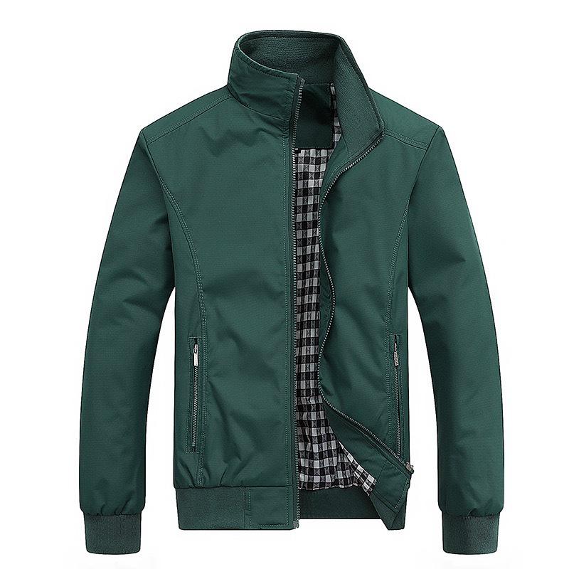 Men's Plus Size Spring & Autumn Casual Business Jacket with Stand Collar