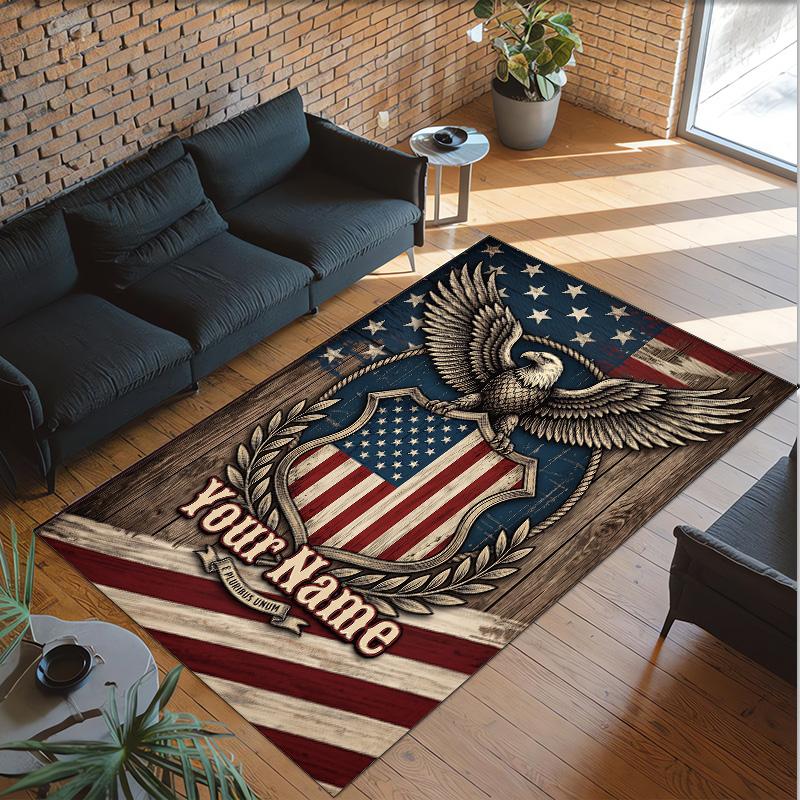 Birds Theme Crystal Velvet Floor Rug Personalized Custom Name Text Warm Carpet Home Decoration