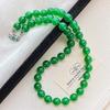 Wind 7A Natural Imperial Green Ice Transparent Chrysoprase Agate Necklace Clavicle Chain Fidelity