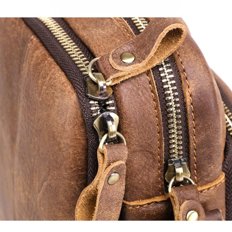 Leder Herrentasche Große Umhängetasche Messenger Bag Lässige Retro Rindsleder Herrentasche Herren Umhängetasche