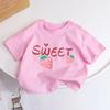 Girls Summer Cotton Short Sleeve T Shirt Cute Round Neck Top For Kids