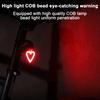 Bicycle Tail Light Love Heart Round Road Mountain Bike Brake Lamp Rechargeable Waterproof Super Bright Night Riding Bike Warning Rear Lamp