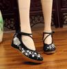 Fashion Chinese Style Women's Woven Shoes Embroidered Flower Women Wedge Pumps High Top Hidden Heel Ankle Strap Casual Canvas Shoes 41