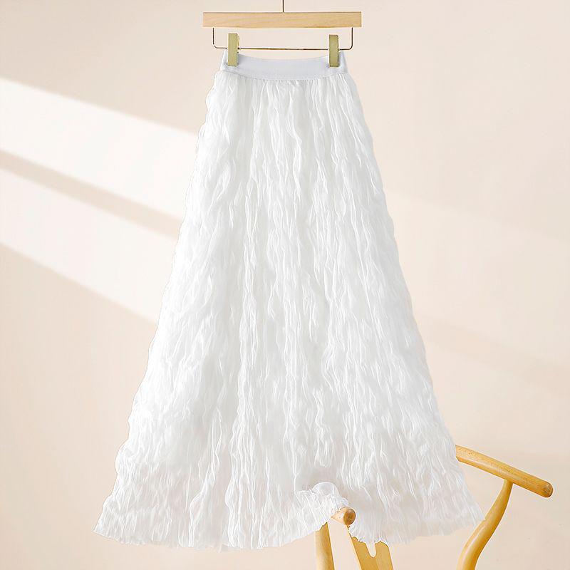 

Elegant Plus Size High-Waisted Mesh A-Line Skirt for Summer 2026 M (80-100 jin)