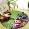 Personalized M-Masha and the Bear Round Chair Office Rug - Perfect for Mat, Office Chair & More - Ideal Gift for Birthdays and Holidays
