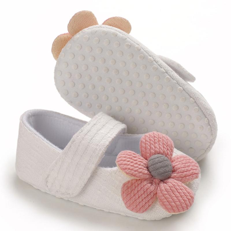 Cute Flower Soft Sole Non-Slip Prewalker Princess Shoes for Kids Baby Toddler Girls