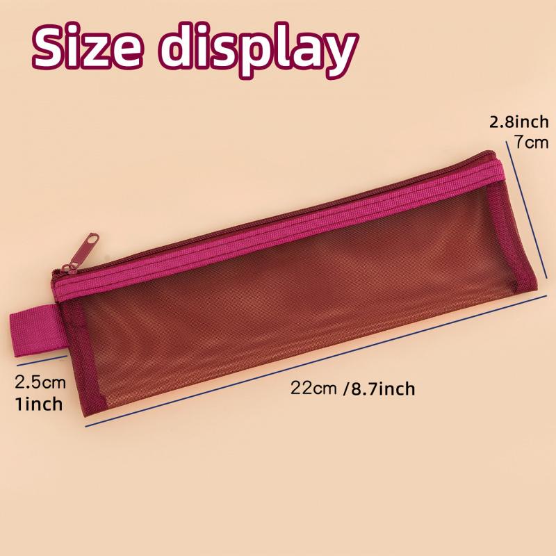 

Portable Durable Storage Nylon Mesh Makeup Brush Storage Bags, Transparent and Visible, Large-capacity Lipstick Storage Bag красный