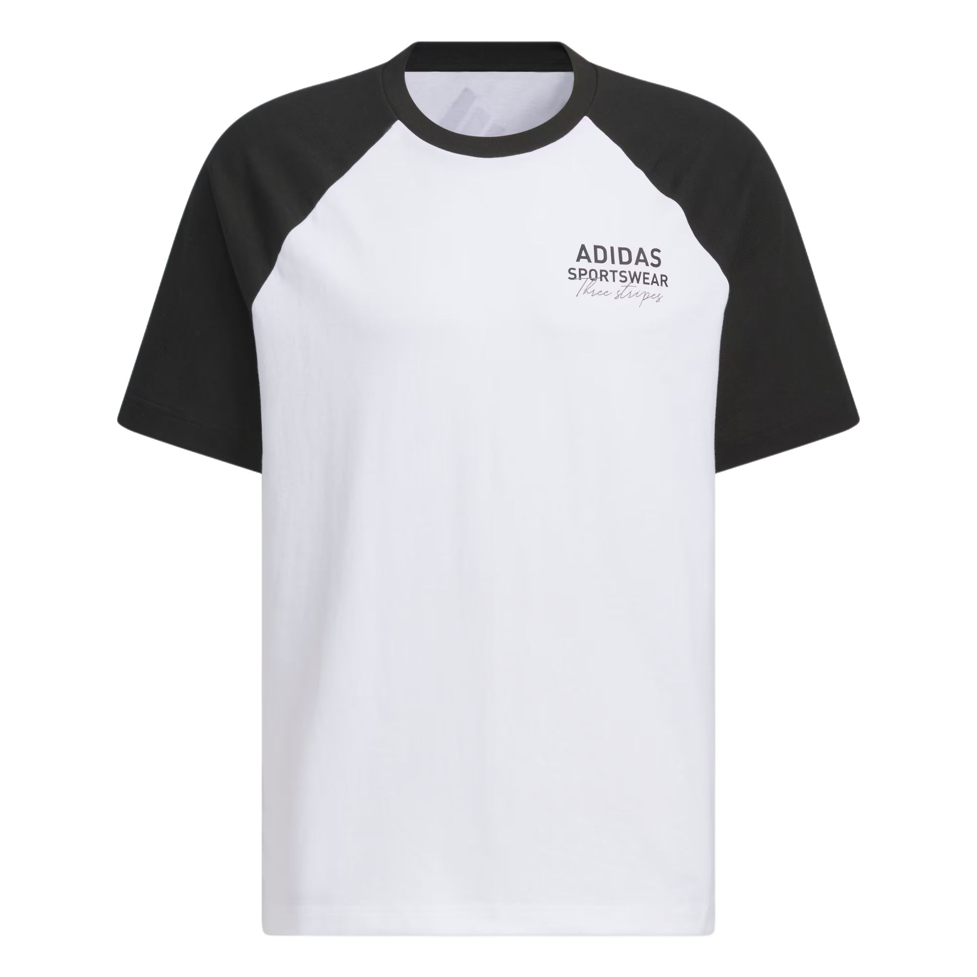 

Adidas Loose Fit Crew Neck Pullover Raglan Short Sleeve T-Shirt Unisex Tops White Black JZ0099 M
