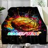 1PC Custom Name "Colorful Basketball Splash" Outdooor Flannel Blankets Throw Blanket All-Season Throw Gift Bedspread for Couch, Bed, Camping Holiday B