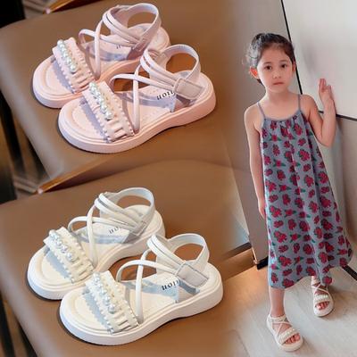 Mädchen Prinzessin Römersandalen 2023 Sommer Strandschuhe mit weichen Sohlen für Kinder