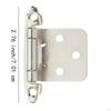 10 Count of Semi Concealed Cabinet Door Hinges Cold Rolled Steel Installation Accessories