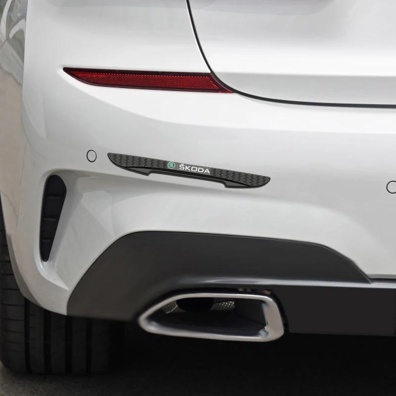 GTMZ9 2025 Hot 4Pcs Car Door Anti-collision Strip Bumper Protective Stickers For Skoda VRS Logo Octavia Fabia Rapid A7 Anti-rust