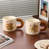 Bread Bear Ceramic Cups High Appearance Level Cute Mugs  Large Capacity Milk Cups  Breakfast Cups Home Dormitory Cups