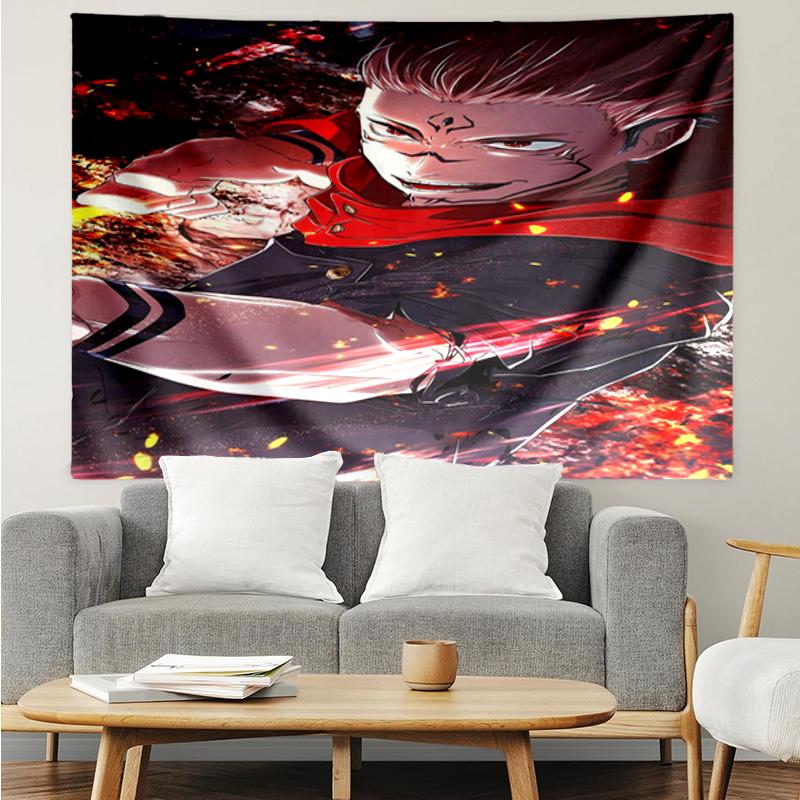 1PC Jujutsu Curse Battle K-pop Music Group Tapestry Accessories for Bedroom,Livingroom, Dormitory Room Wall Decor Fan Birthday Gifts