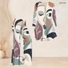 Women Plus Size Pink Blue Beige Printed V Neck Three Quarter Sleeve Flared Top And Flared Pants Two Piece Set