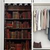 Library Bookshelf Door Curtain for Doorway Privacy, Vintage Educational Bookcase Room Divider Curtain for Kids Boys Girls Teens Bedroom Living Room,