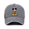 Retro Washed Mickey Mouse Print Baseball Cap Men Women Vintage Kpop Snapback Cap Adjustable Breathable Trucker Hat Sunscreen Hat